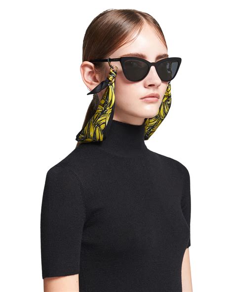 prada scarf glasses|black silk prada milano scarf.